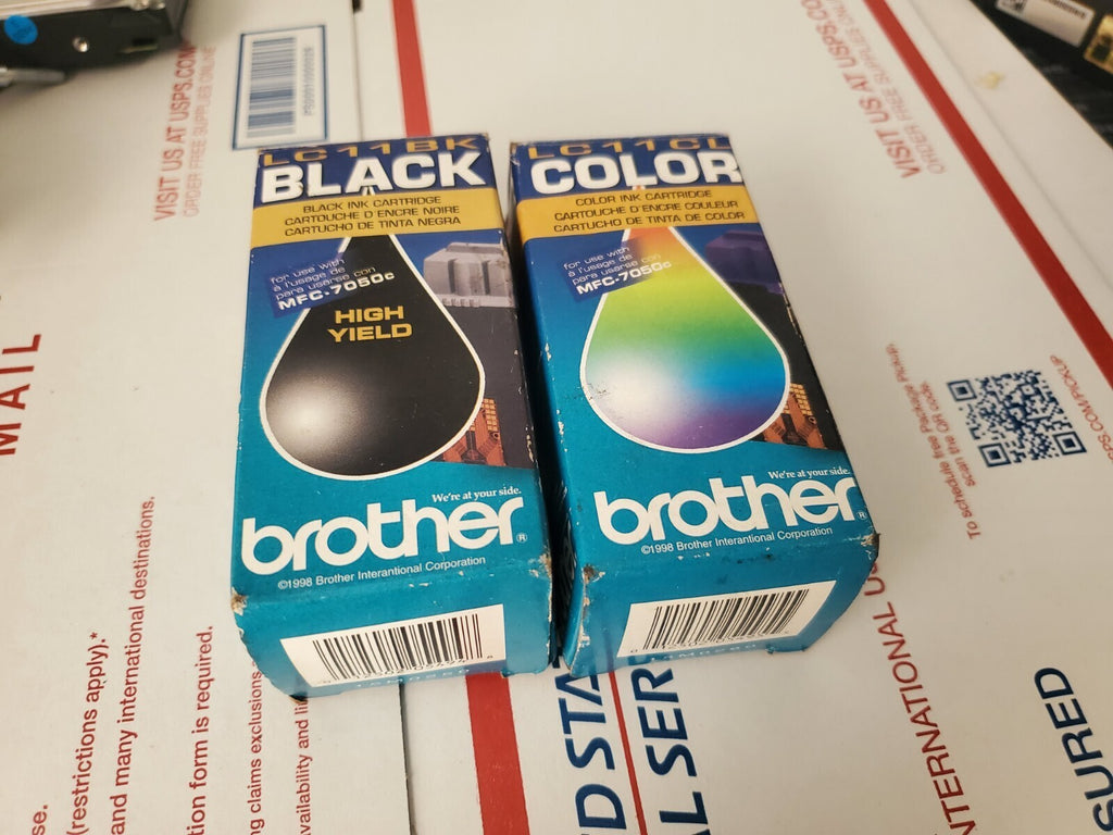 Genuine Brother 1-LC 11BK, 1- LC11CL Black & Color Inkjet Cartridge-MFC-7050 5L4