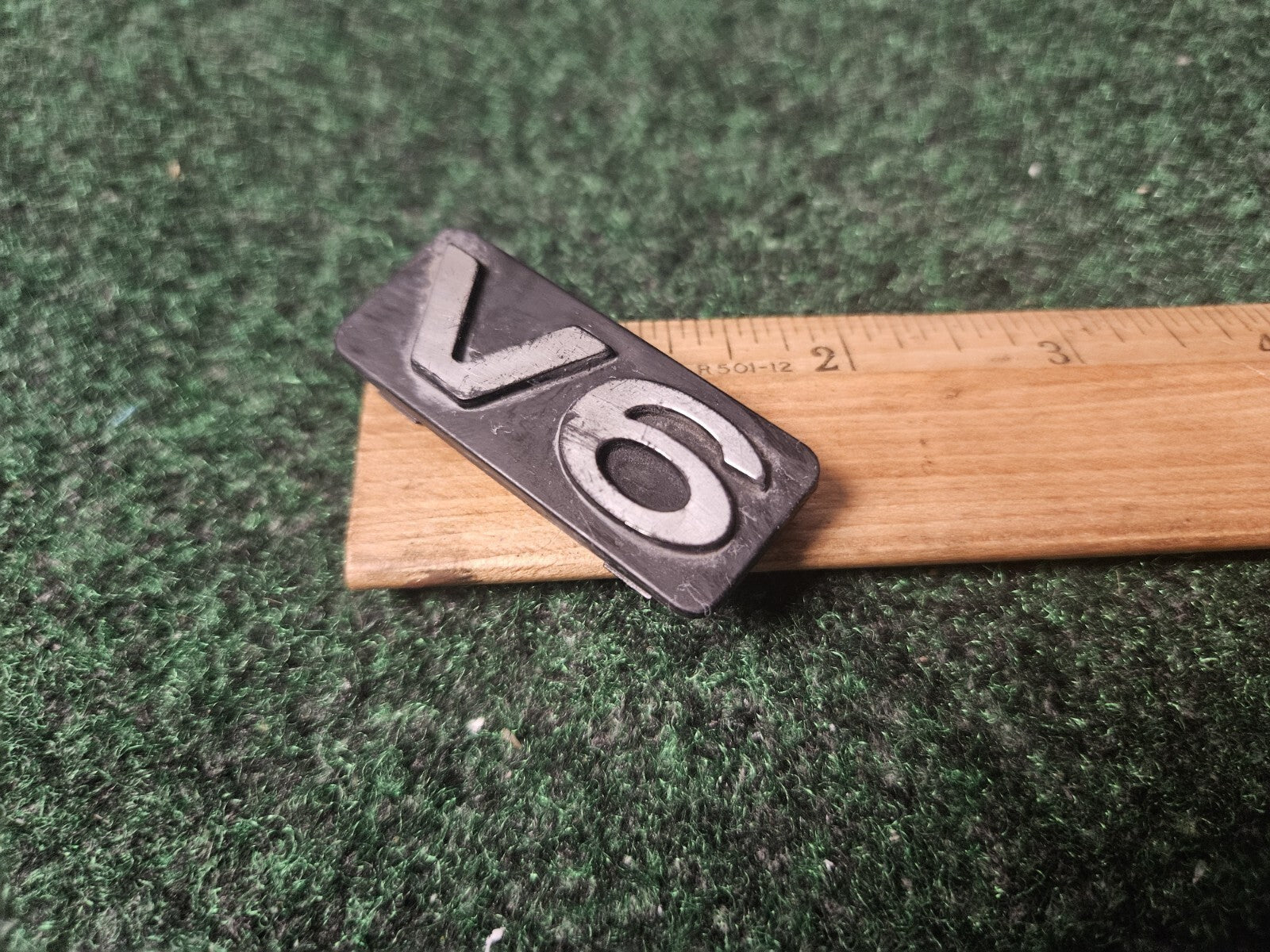 OEM V-6 V6 Black Plastic ~2" Emblem Badge Logo Nameplate Name Plate 3L2