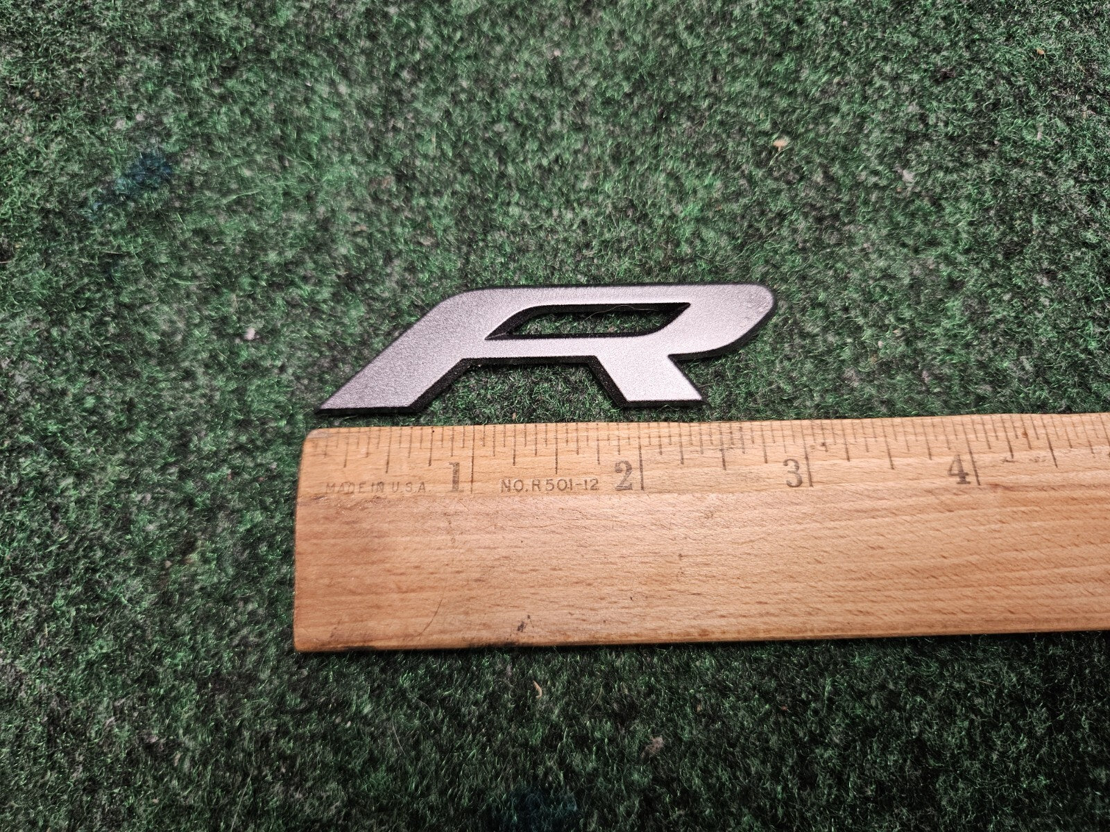 2011-2019 FORD EXPLORER FRONT Letter R Only HOOD EMBLEM LOGO BADGE GRAY OEM CL4