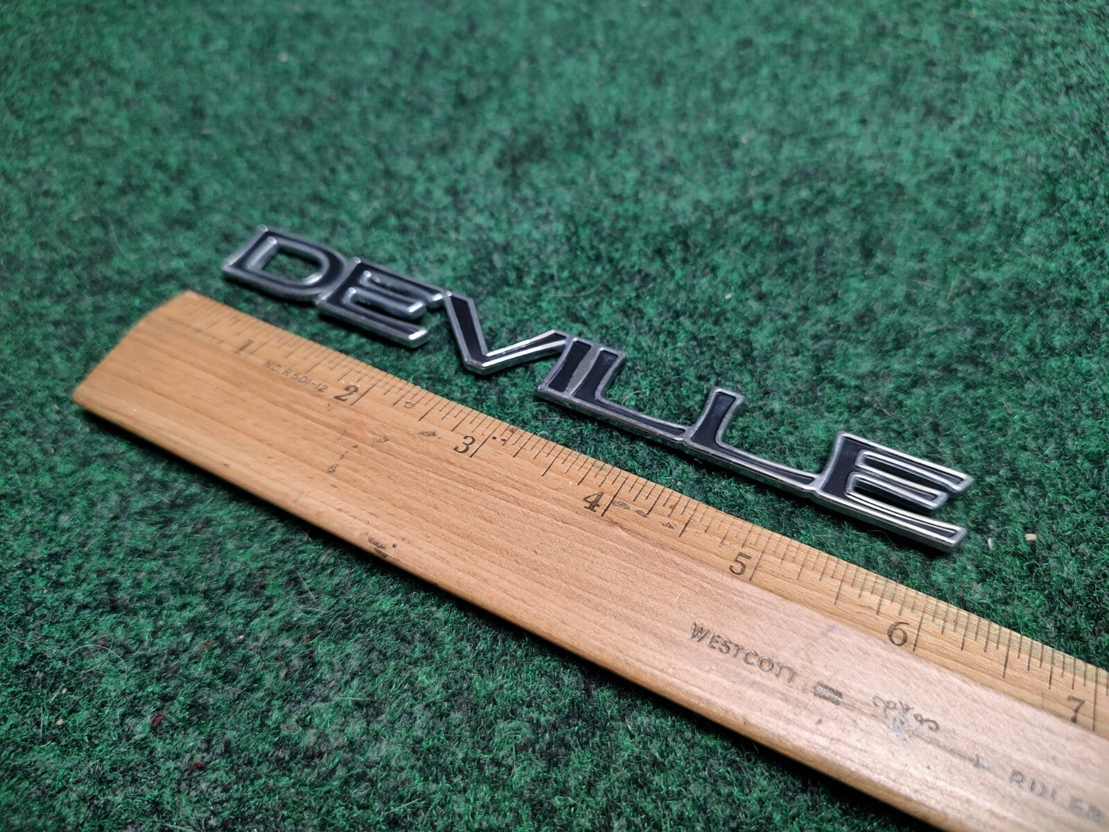 Cadillac DeVille Black Chrome Emblem Badge Logo Nameplate Name Plate OEM 1S2