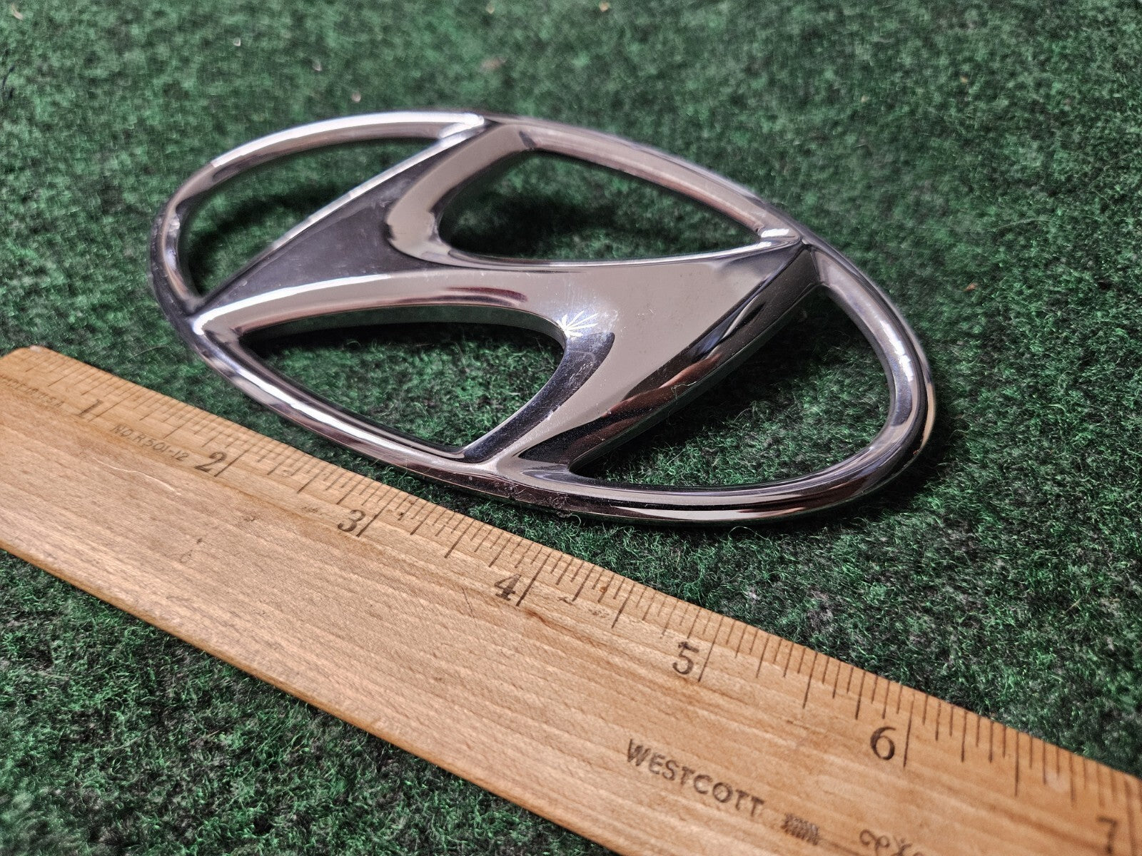 Hyundai Emblem Logo Symbol Badge Chrome OEM Nameplate Name Plate ~6" 3M3