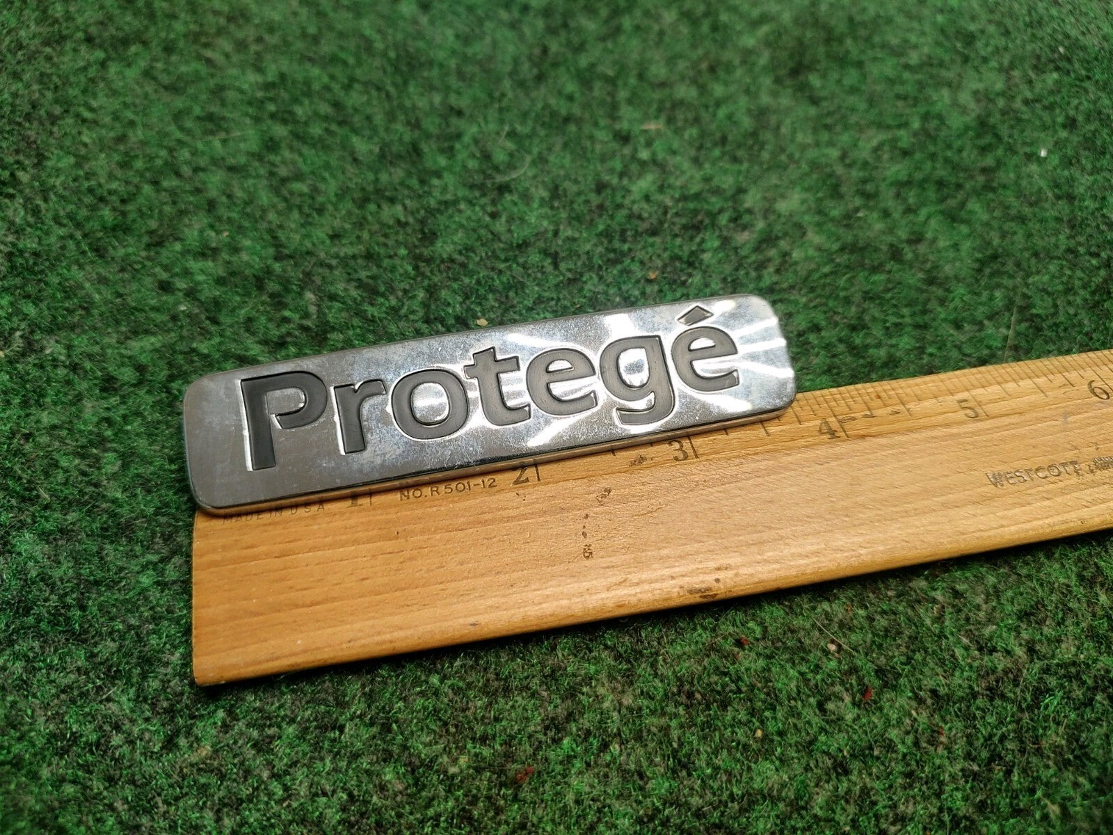 Mazda Protege Emblem Rear Lid Trunk Badge Logo Symbol Chrome Name Plate OEM 2S4