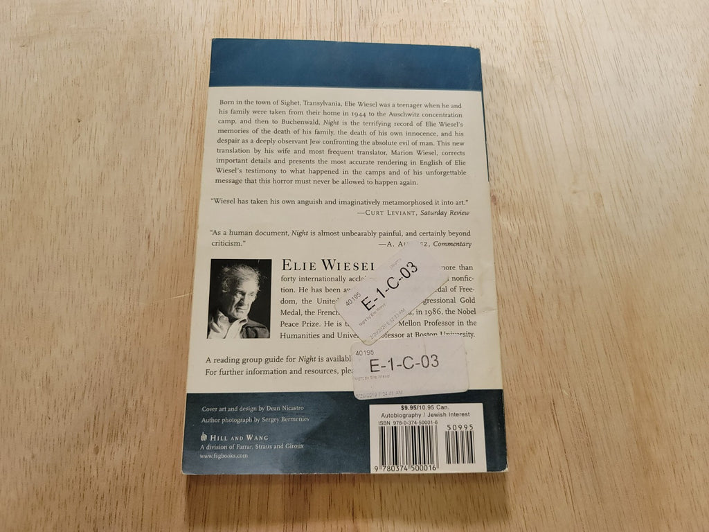 2 Of The Same Books Night (Night) - Paperback By Elie Wiesel B12