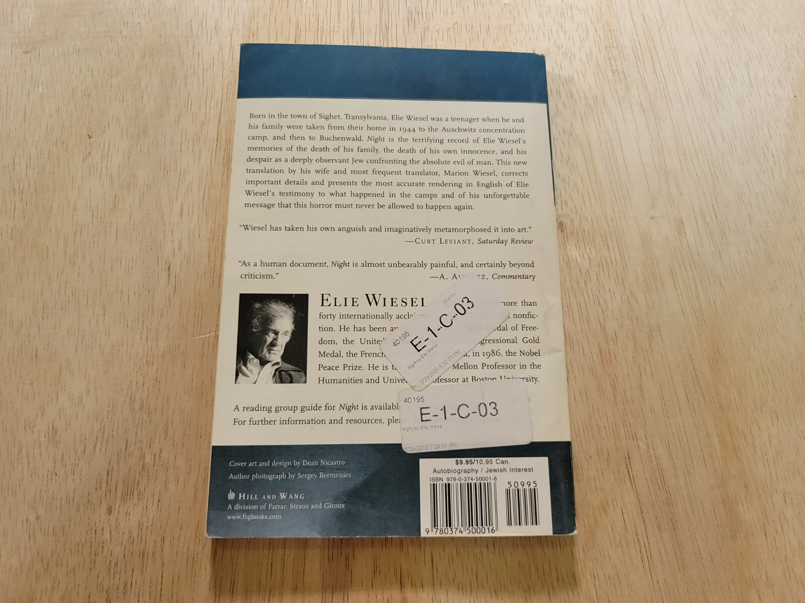 2 Of The Same Books Night (Night) - Paperback By Elie Wiesel B12