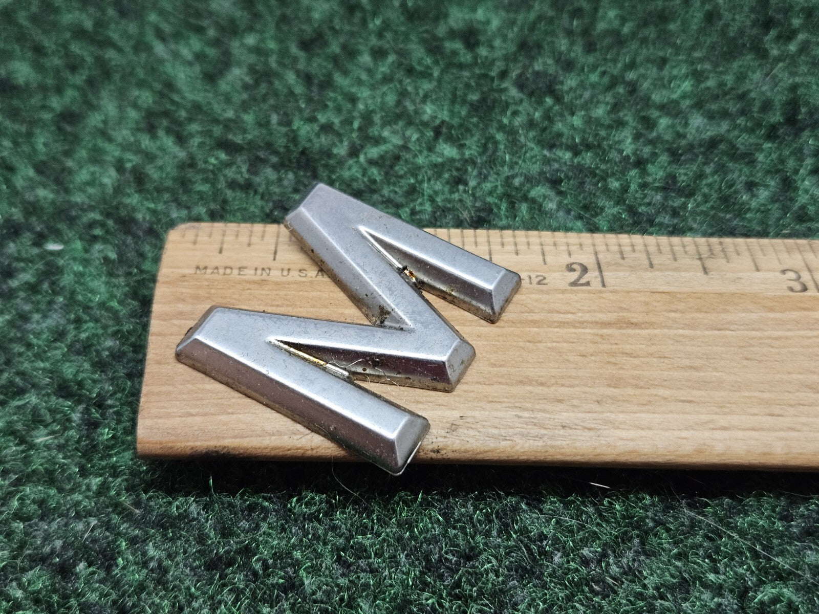 OEM "M" Silver Individual Letter Lettering Emblem Badge Logo Nameplate 7S6