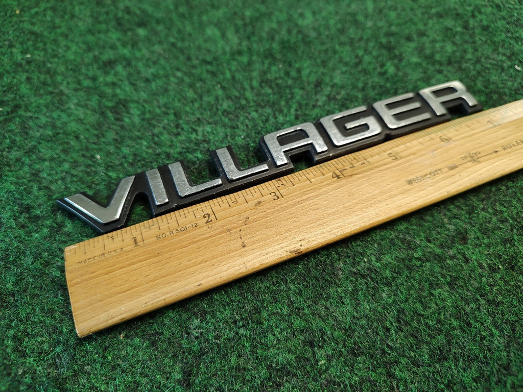 Mercury OEM Villager Chrome & Black 7.125" Emblem Badge Logo Nameplate Name 2M9