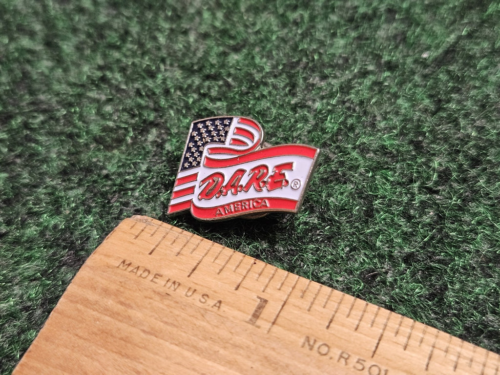 Drug Abuse Resistance Education D.A.R.E. - USA Flag Vintage Lapel Pin Tie Tack
