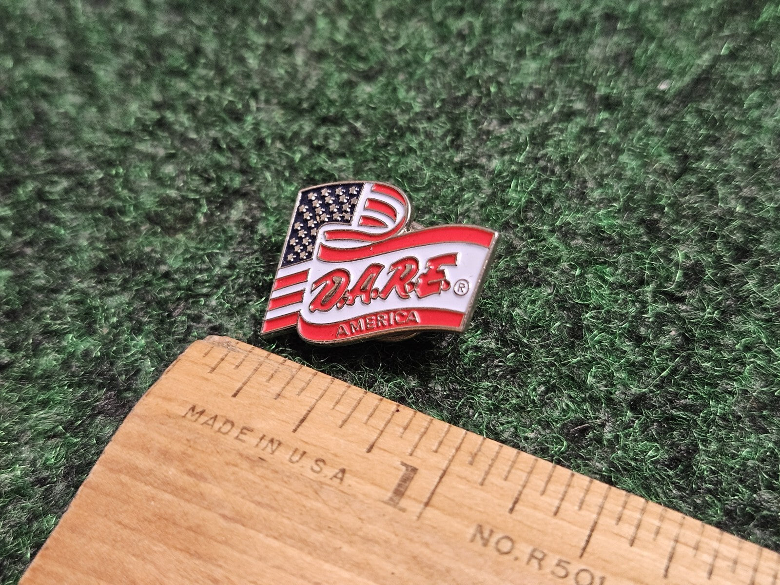 Drug Abuse Resistance Education D.A.R.E. - USA Flag Vintage Lapel Pin Tie Tack