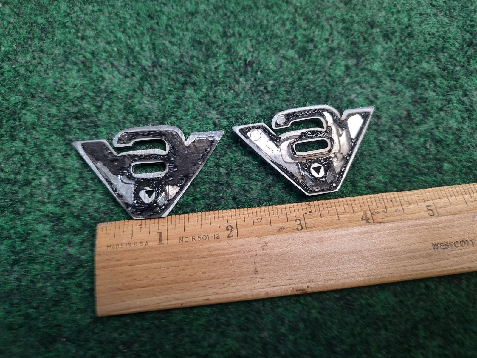 (2) Ford Escape V6 Front Side Fender Emblem Chrome OEM YL8416C144AB 4S3