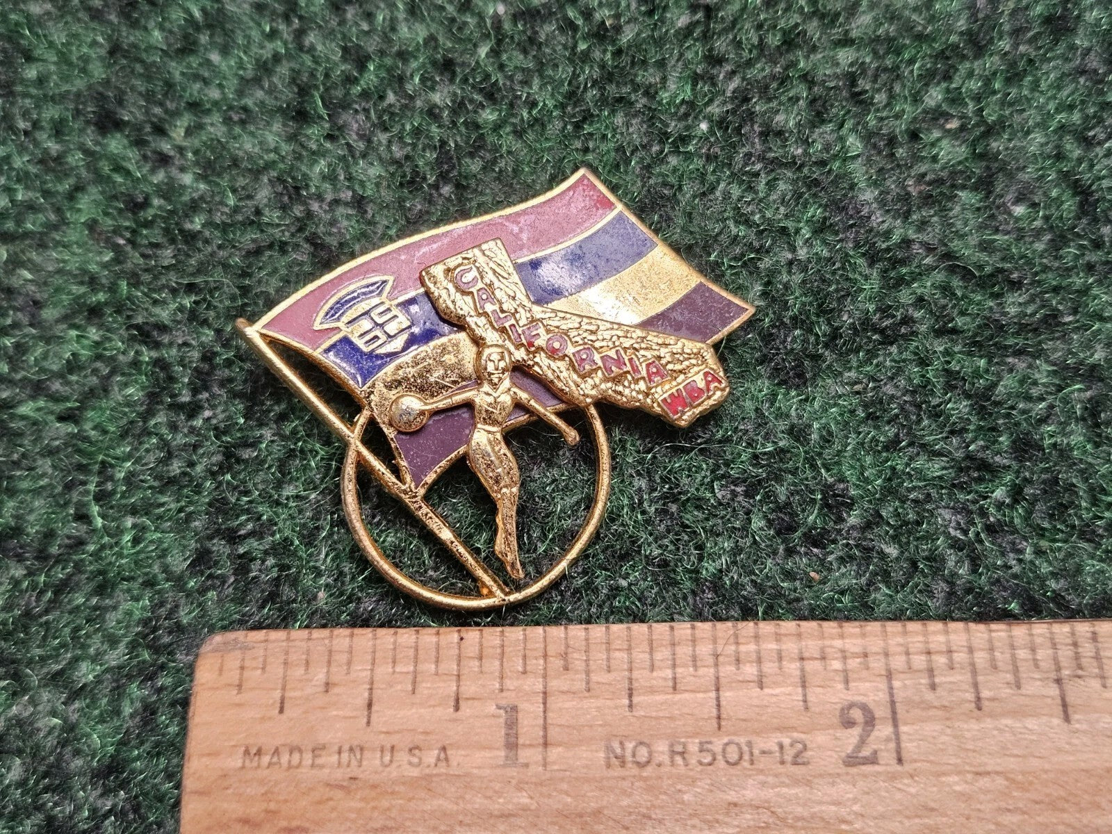 California WBA Flag Basketball Lapel Pin Brooch