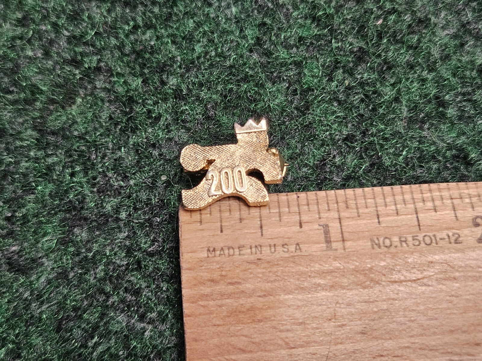 Vintage Brunswick Bowler Man Bowling 200 Club Gold Tone Lapel Pin