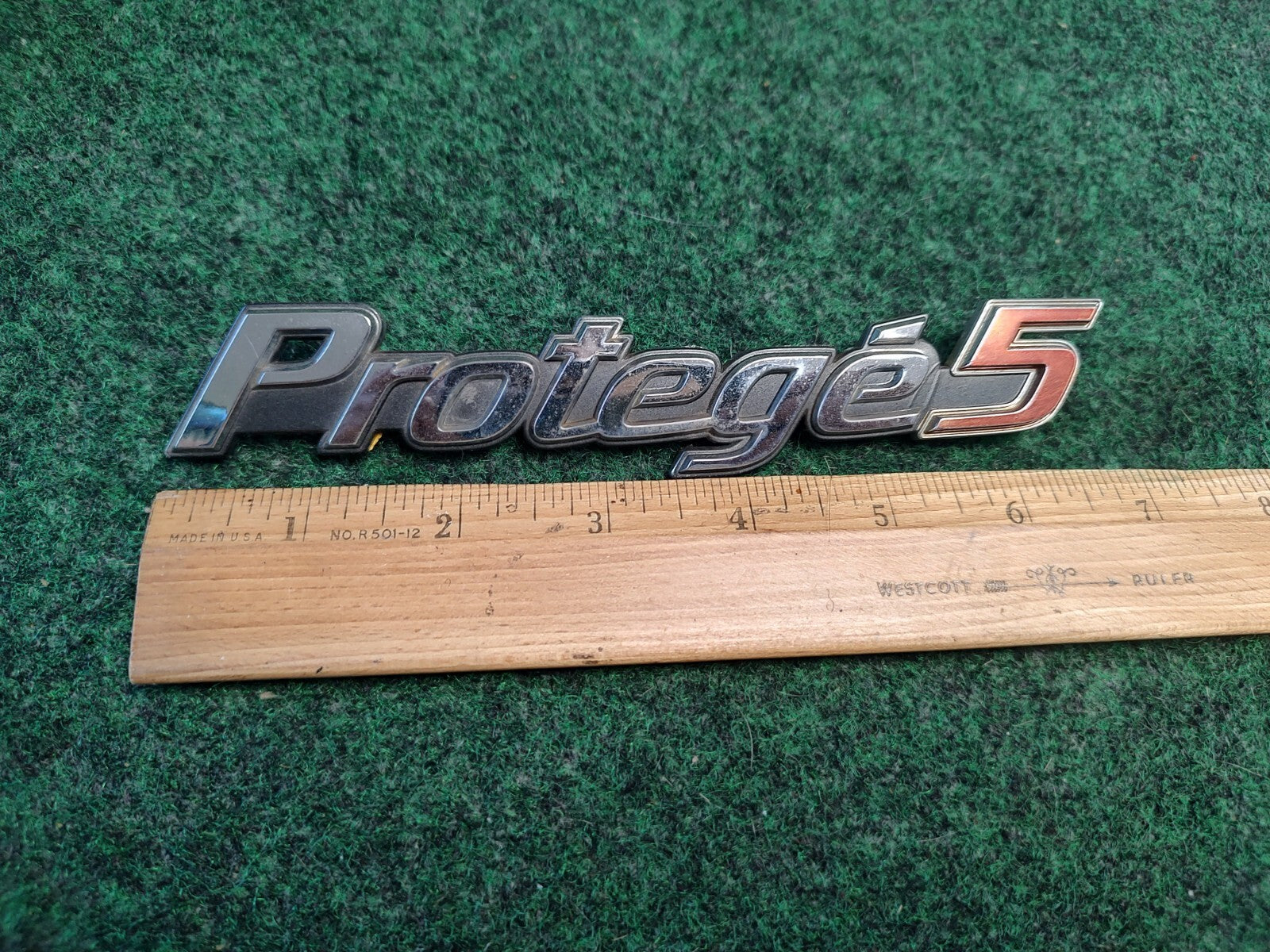 99 00 01 02 03 MAZDA PROTEGE 5 REAR CHROME EMBLEM LOGO BADGE SYMBOL USED OEM 4S4