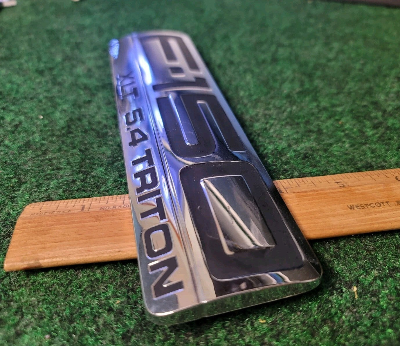 Ford F-150 XLT 5.4 Triton Emblem Badge Decal Logo Fender SIDE Chrome OEM 2S9