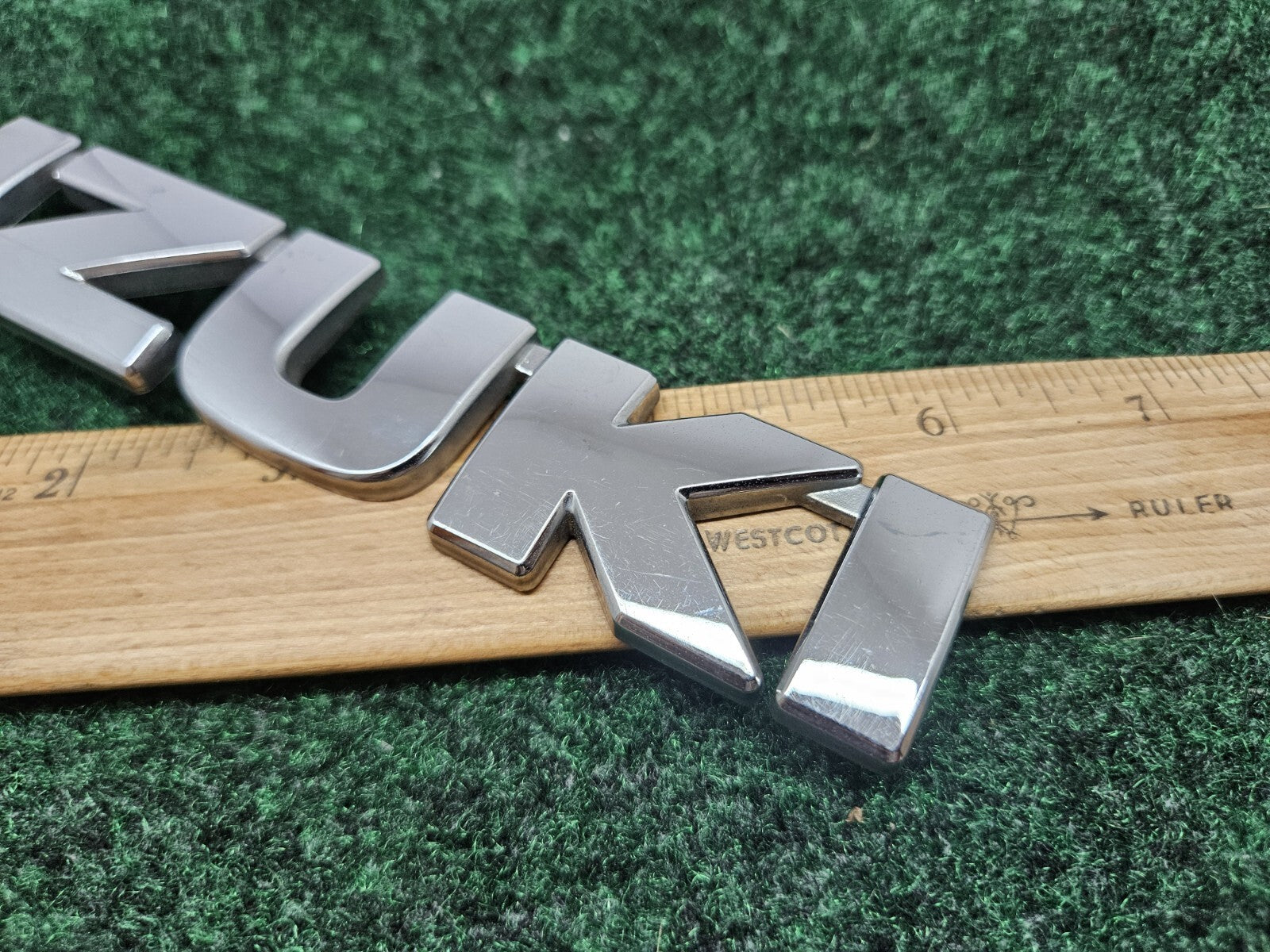 Suzuki OEM Chrome Plastic Emblem Badge Logo Nameplate Name Plate 8.25" GL2
