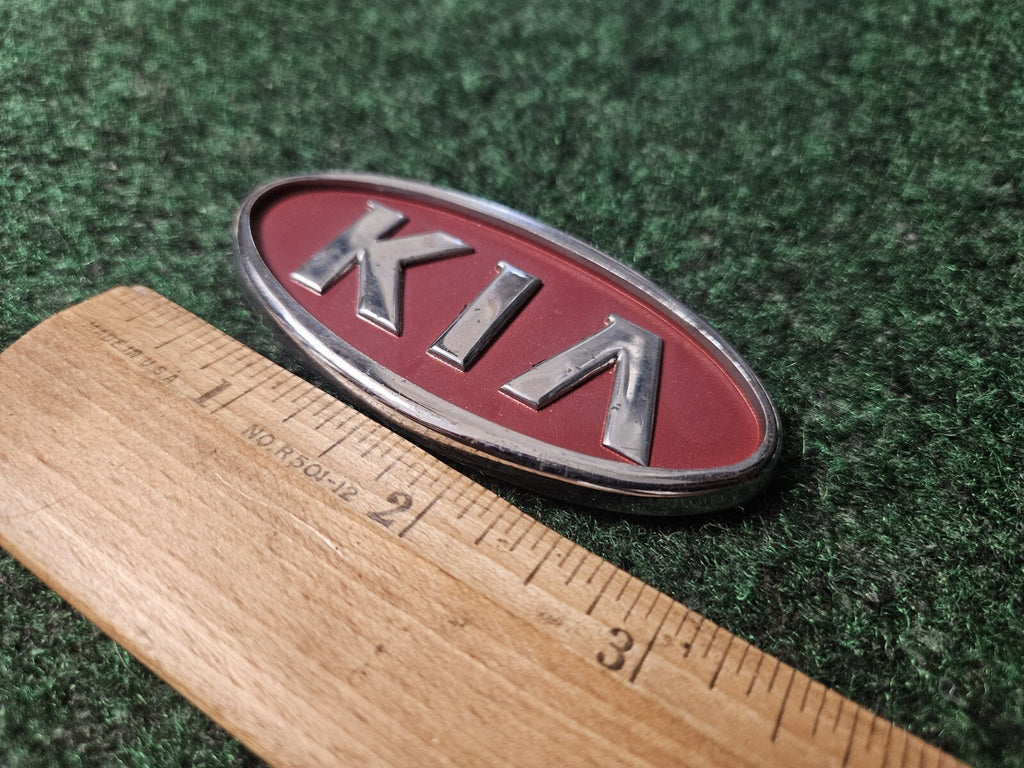 Kia Emblem Badge Grille Front Rear Name Plate OEM Nameplate Logo Red Chrome 4S7