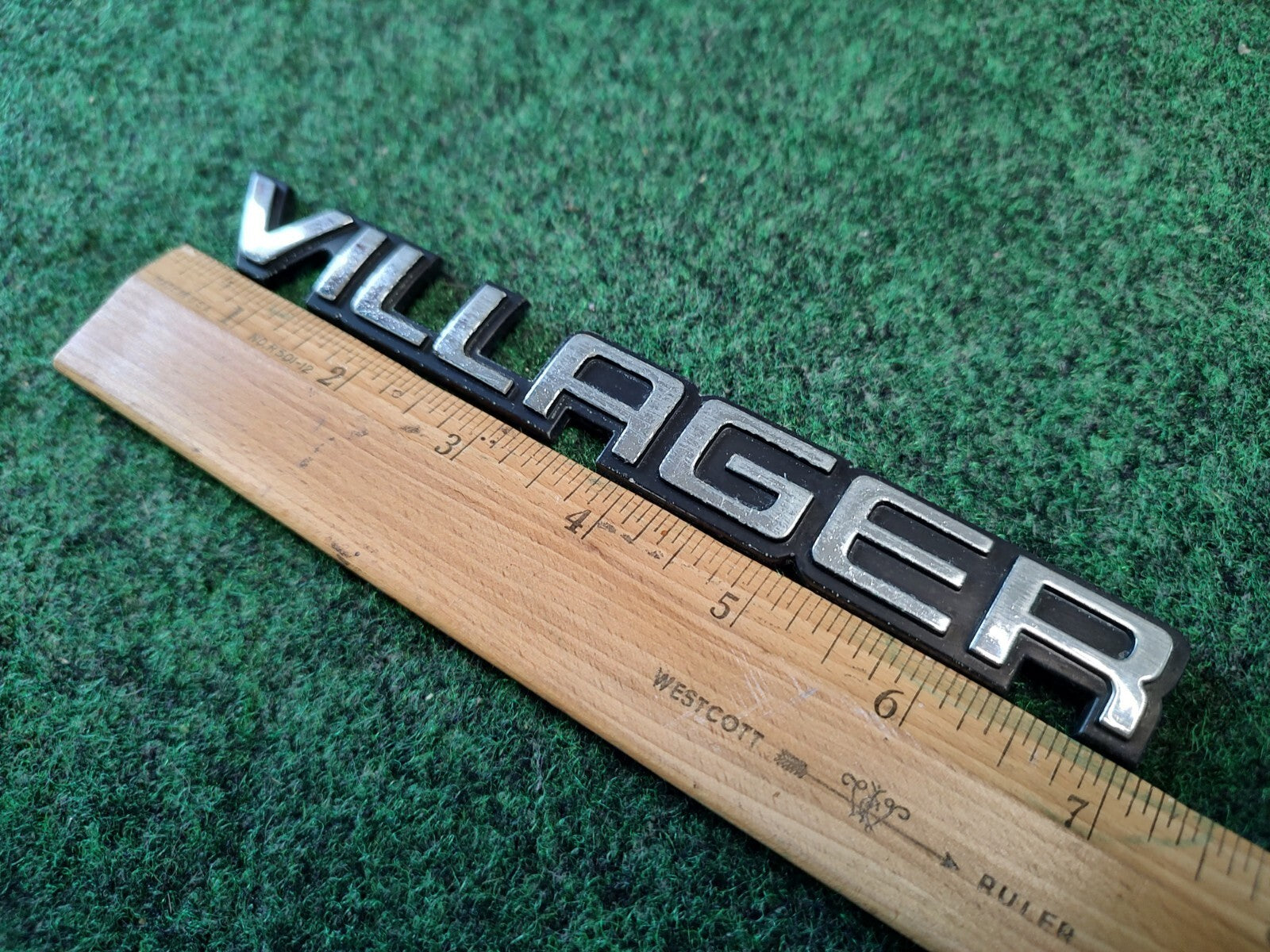 Mercury OEM Villager Chrome & Black 7.125" Emblem Badge Logo Nameplate Name 2M9