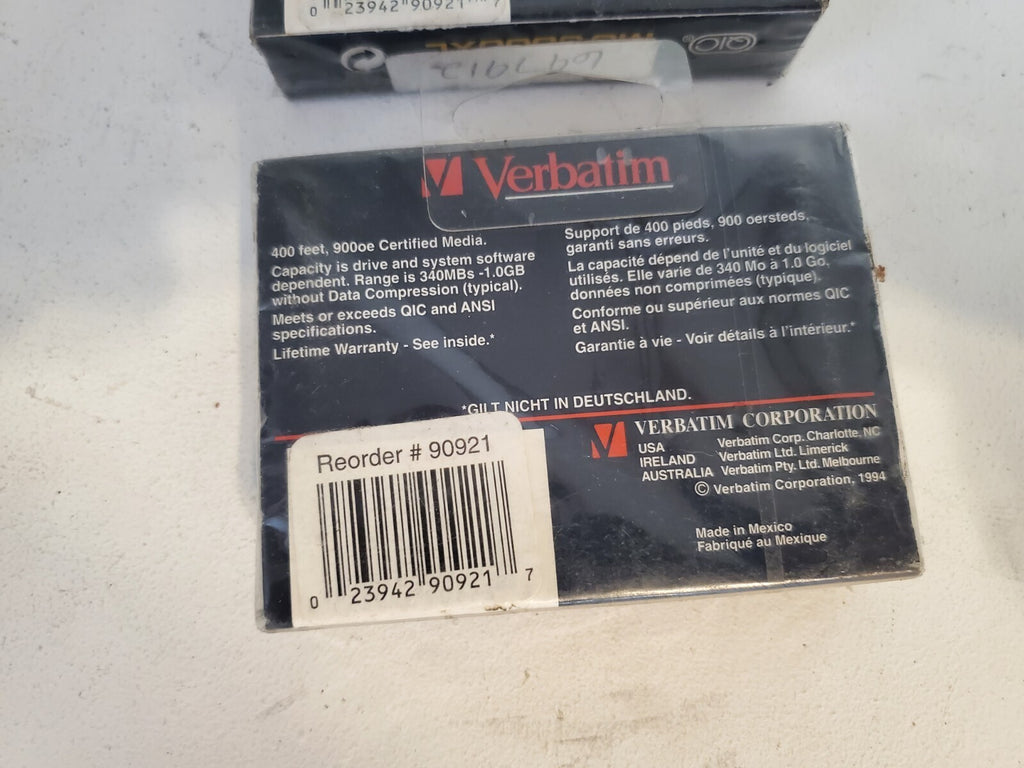 (2) Verbatim MC3000XL Minicartridge 400 ft (121.9 m) 90921 Microcartridge 5L3