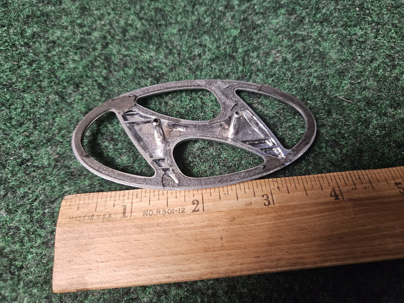 Hyundai Emblem Logo Symbol Badge Chrome OEM Nameplate Name Plate ~4" 3M2