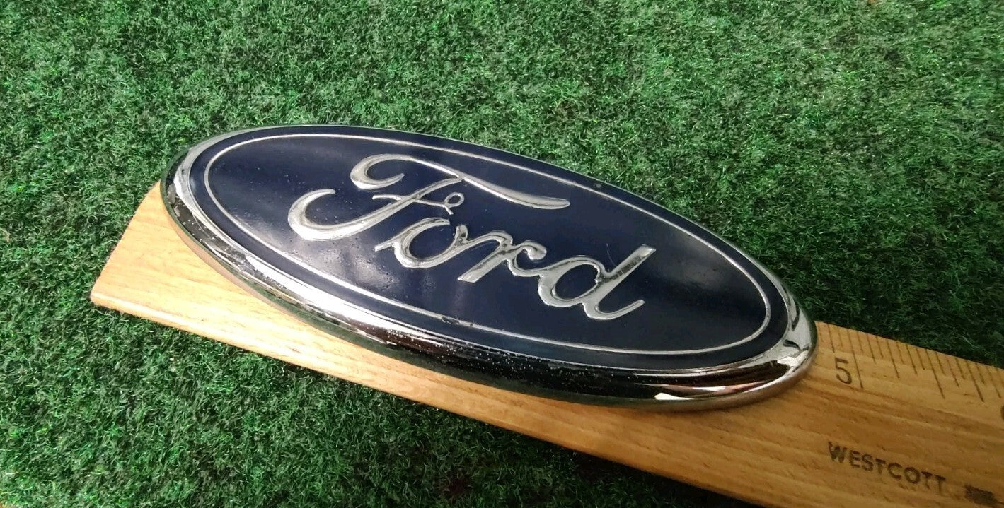 FORD Blue Chrome Exterior Car Emblem Badge Nameplate OEM YL84-7843500-AB 8L9