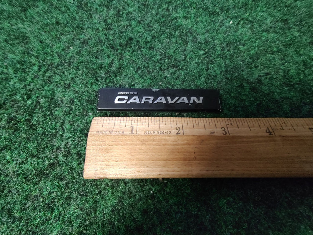 Mopar Interior Name Plate - "DODGE CARAVAN" - 1980's Emblem Badge Logo 3S1