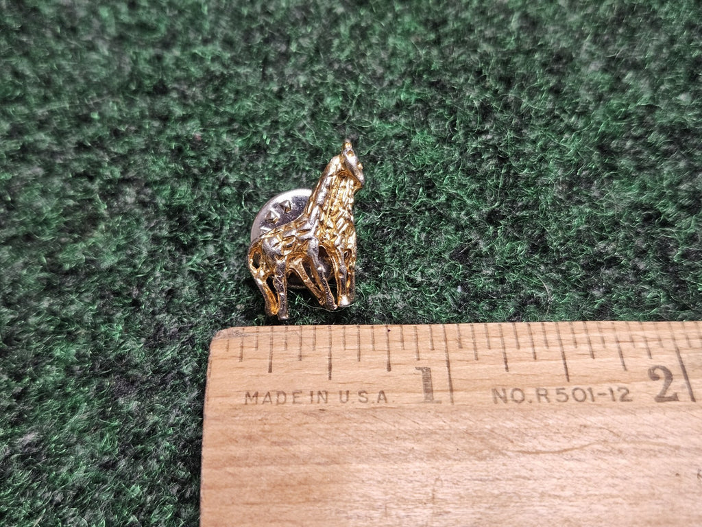 Vintage Gold Tone Brooch Pin Mother Giraffe with Baby Calf