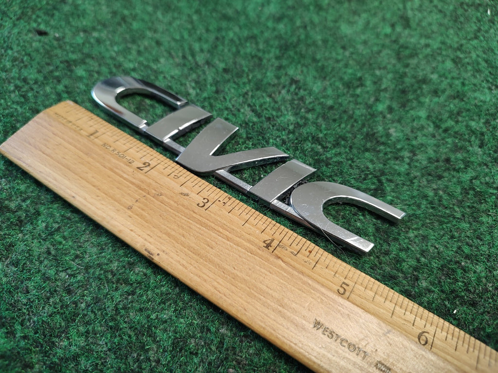 Honda OEM Civic Chrome Plastic 5.25" Emblem Badge Logo Nameplate Name Plate 4S8