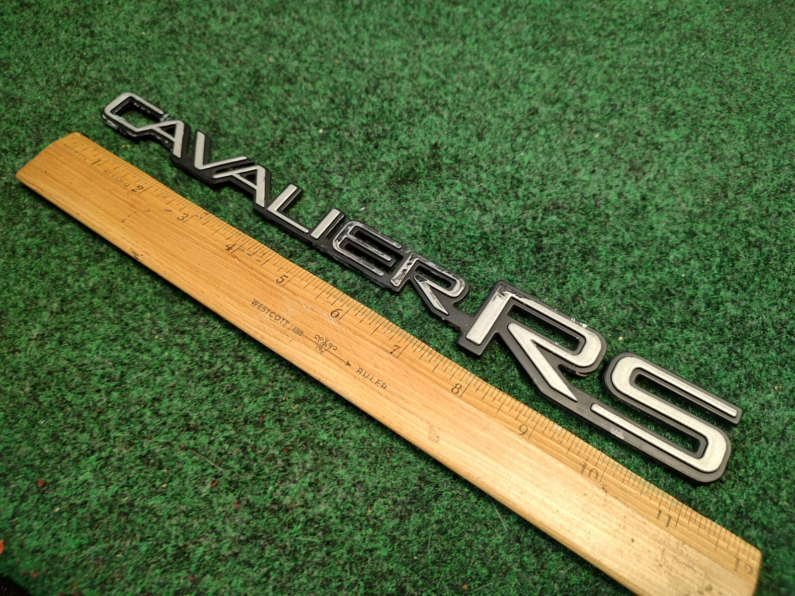 Chevy 1990-1994 Cavalier RS Red Rear Trunk Emblem Badge Logo Nameplate Name 1S4
