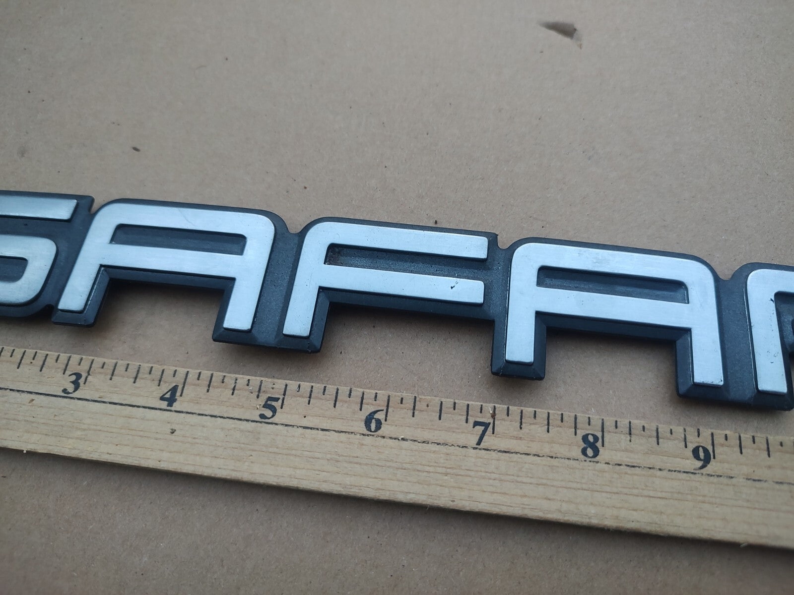 1995-2005 GMC SAFARI EMBLEM 12" LETTERS LOGO SYMBOL BADGE REAR DOOR SILVER 7S4