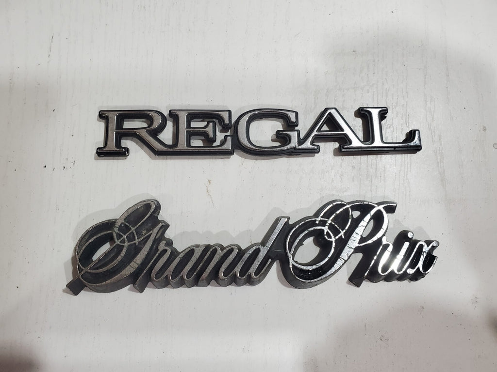 Buick + OEM Grand Prix Script Emblem Vintage Badge Logo Nameplate Name Plate 6L3