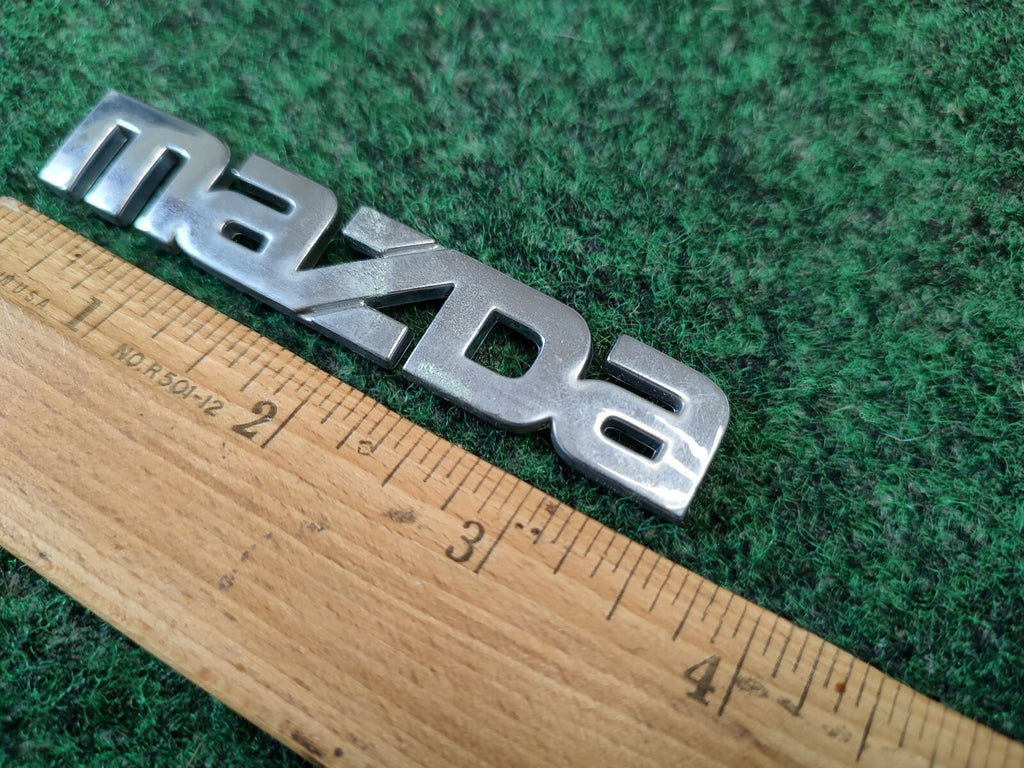 Mazda OEM Chrome Emblem Badge Logo Nameplate Name Plate ~3.75" Inches 4S7