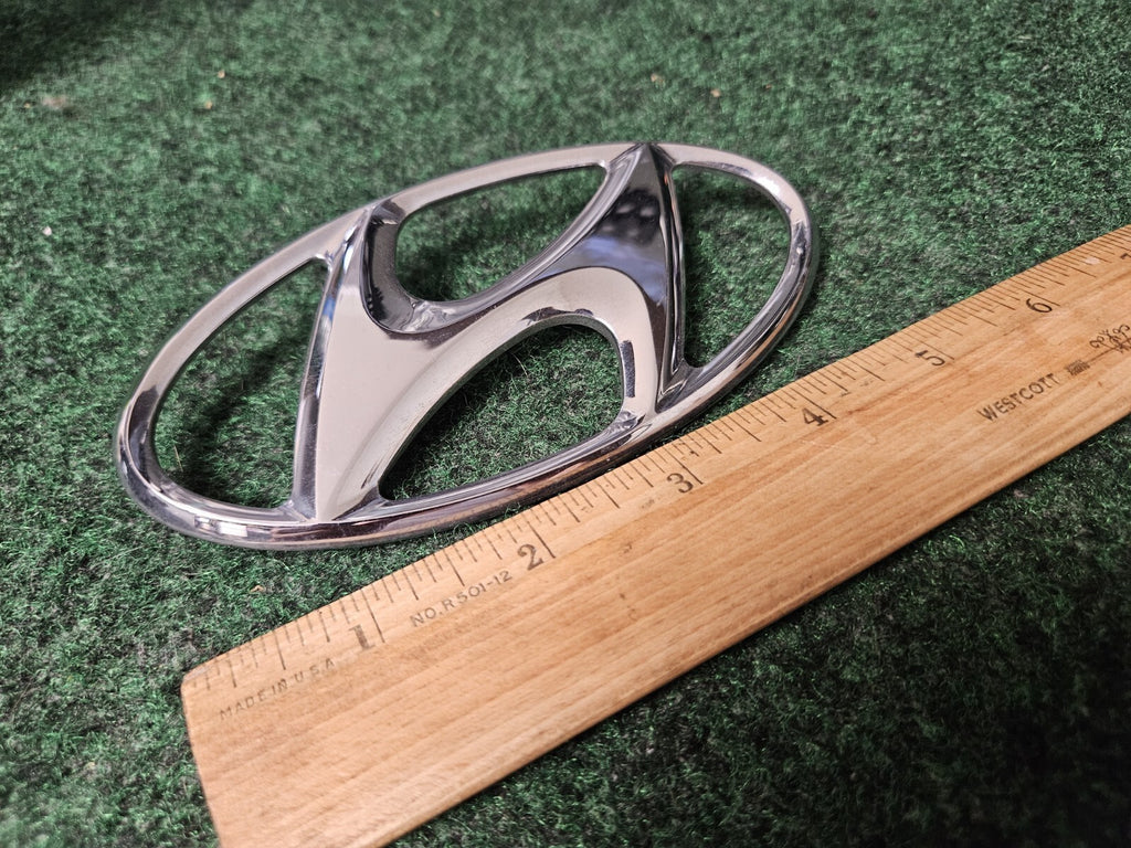 Hyundai Emblem Logo Symbol Badge Chrome OEM Nameplate Name Plate ~5.25" 4L5