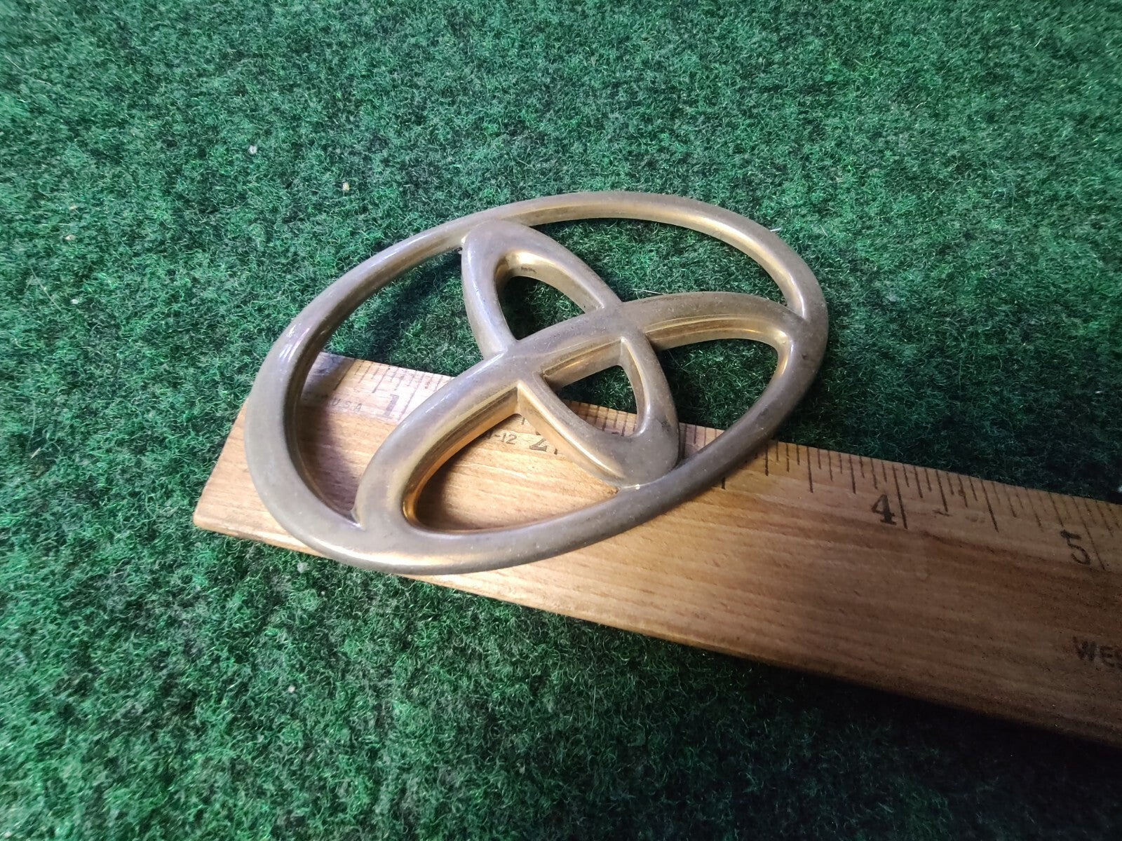 Toyota Chrome Emblem Logo Symbol Name Plate Gold See Measurements 4" 1S9