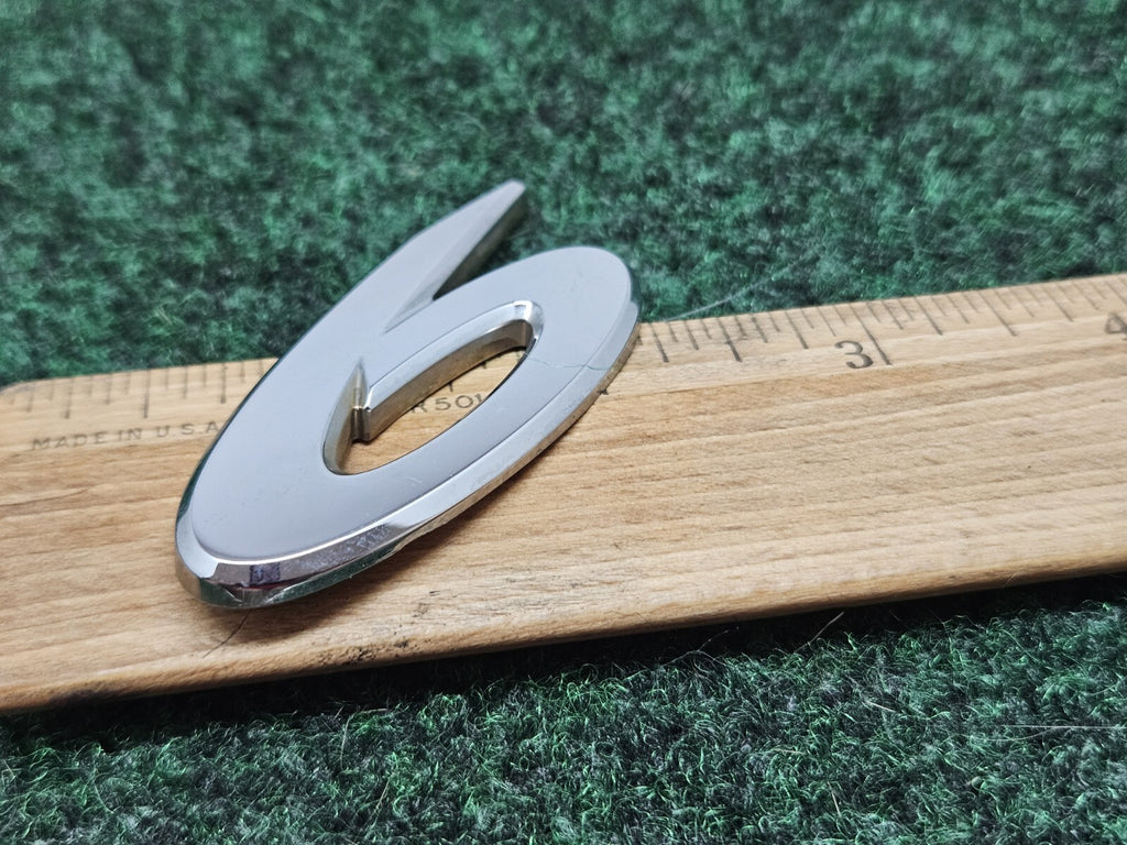 OEM "6" Chrome Individual Number Lettering Emblem Badge Logo Nameplate 3D  7S7