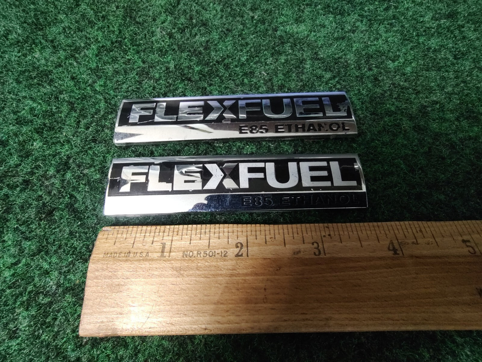 (2) Flex Fuel E85 Ethanol Emblem Badge Decal Chevrolet Ford  OEM 15910899 7S2