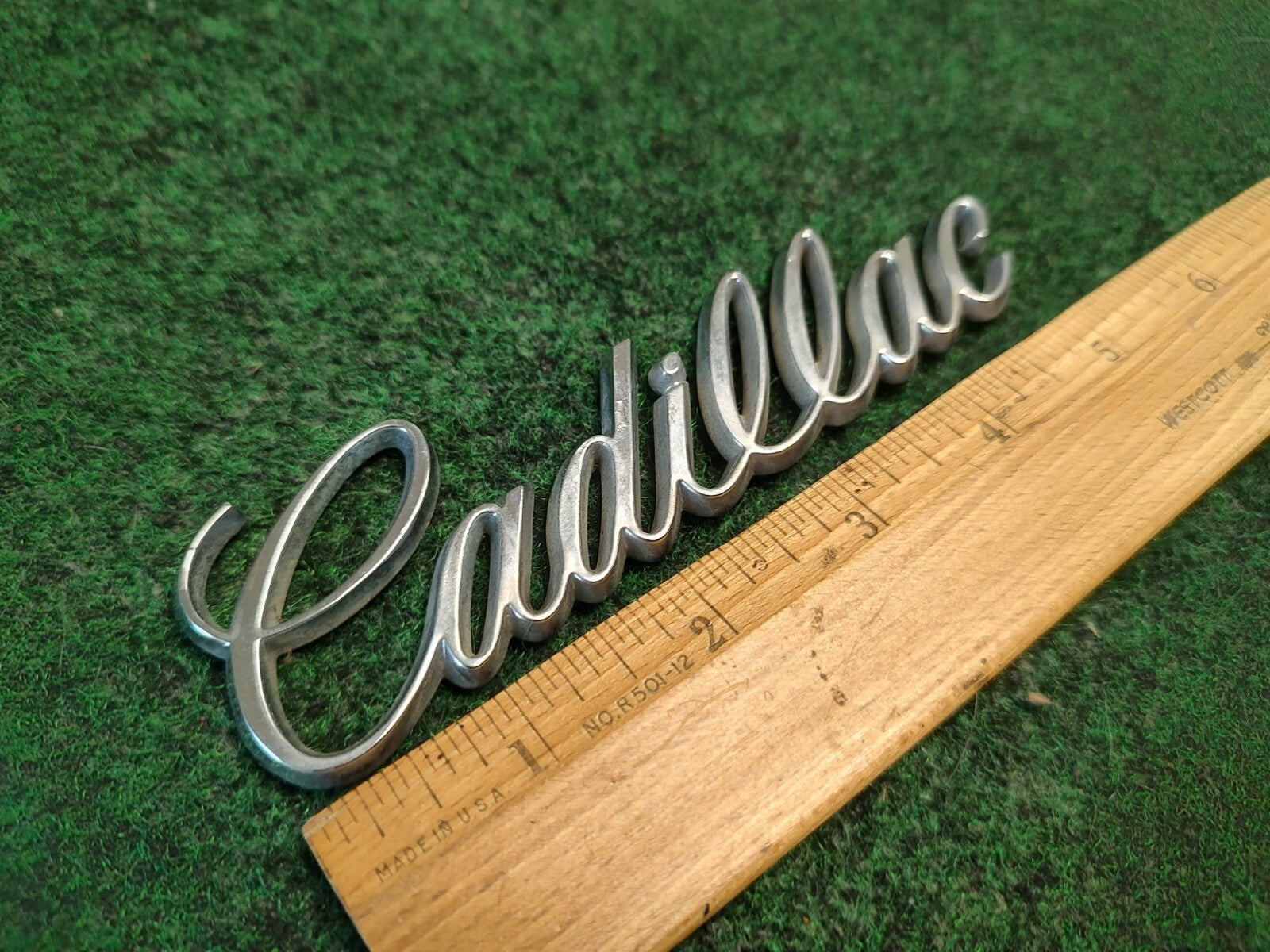 Cadillac OEM Chrome Plastic Script Emblem Badge Logo Nameplate Name Plate 4S4