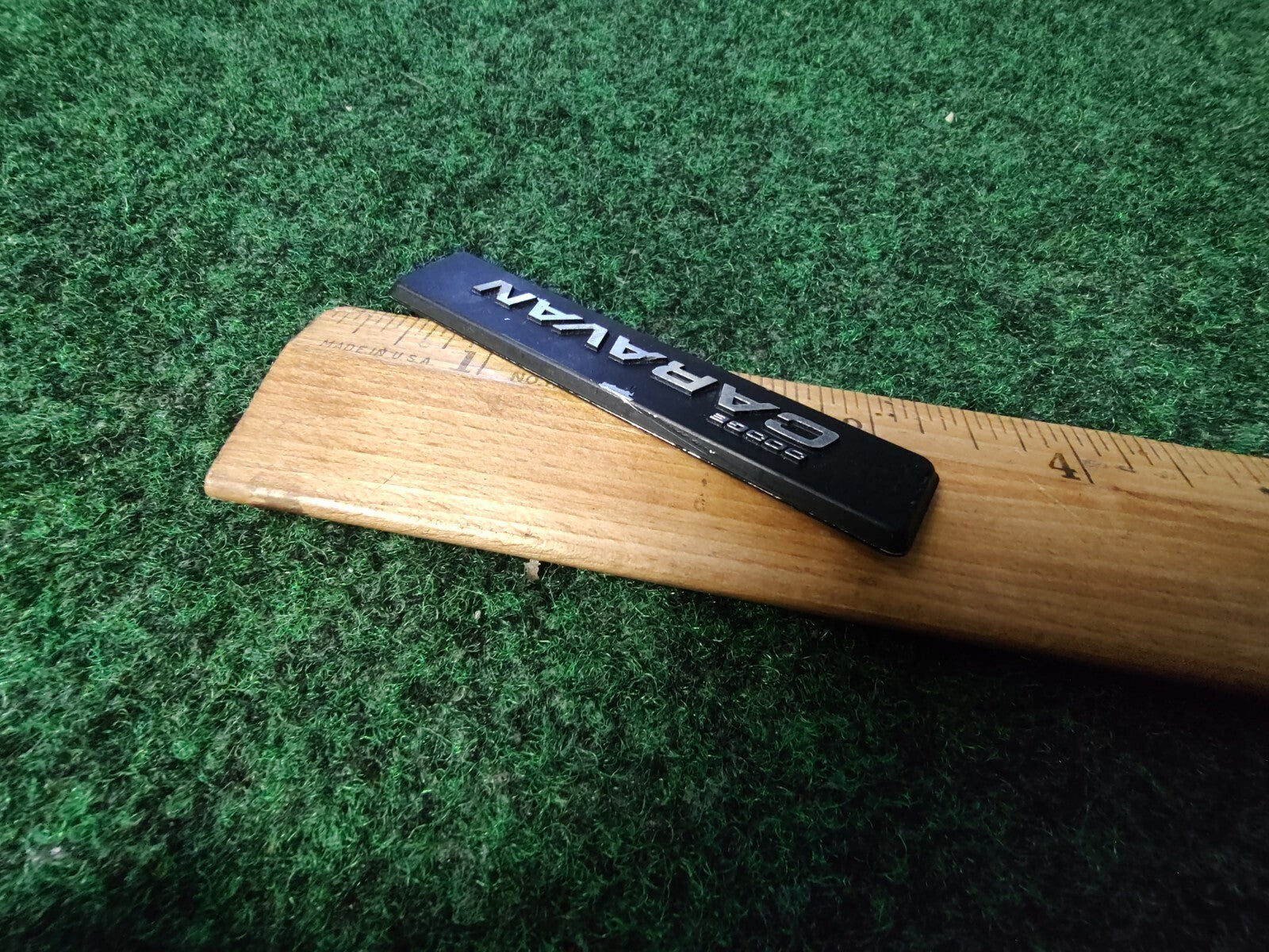 Mopar Interior Name Plate - "DODGE CARAVAN" - 1980's Emblem Badge Logo 3S1