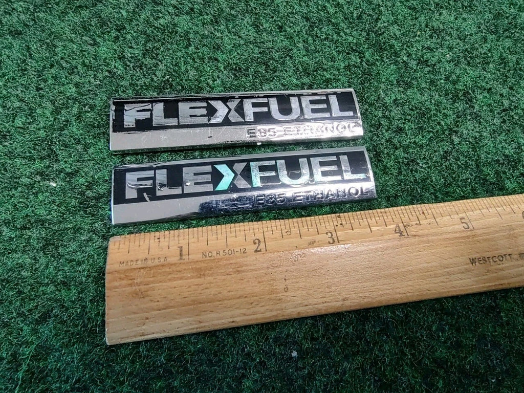 (2) Flex Fuel E85 Ethanol Emblem Badge Decal Chevrolet Ford  OEM 15910899 8L4