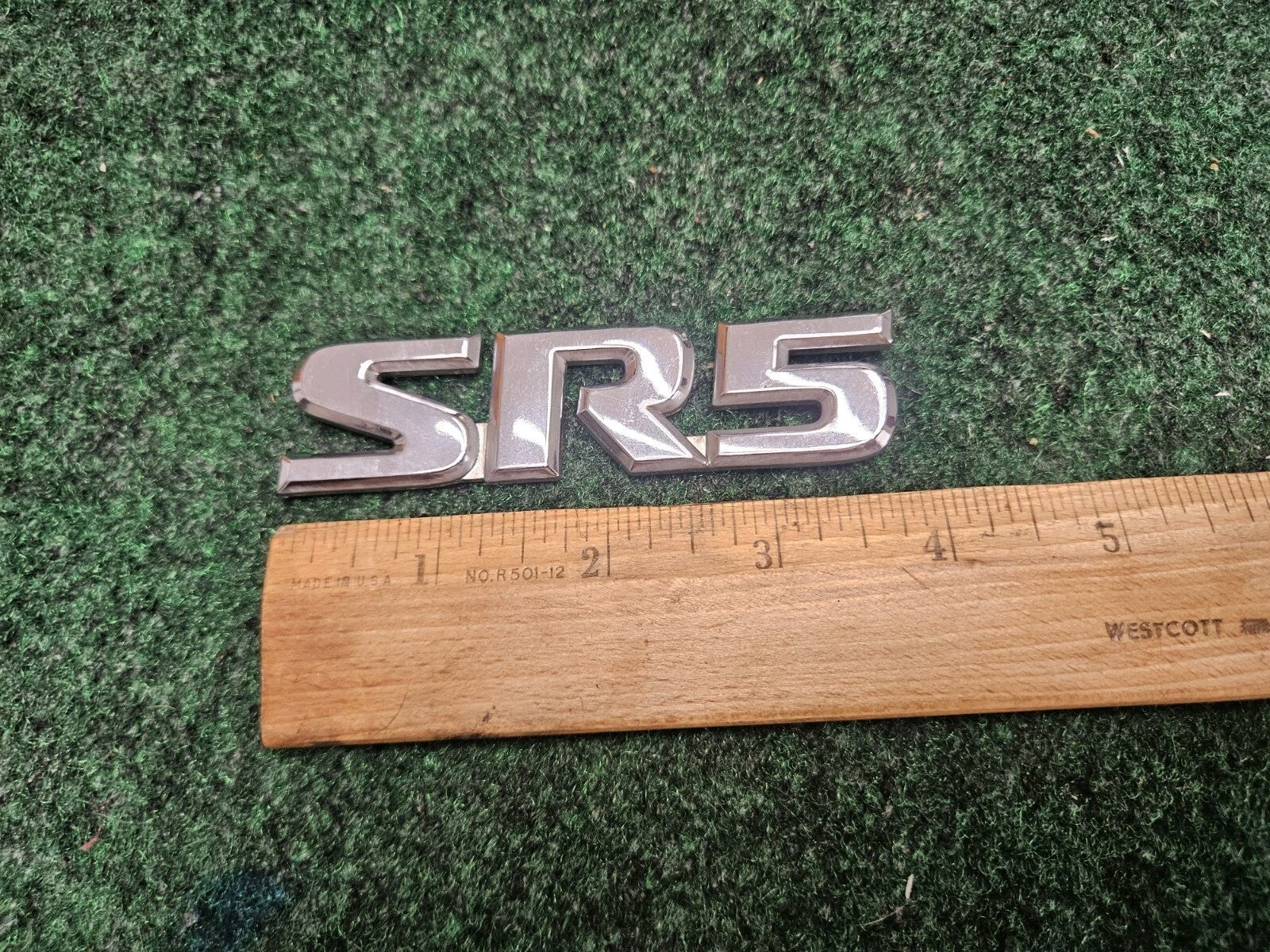 Toyota OEM SR5 Chrome 3 7/8" Emblem Badge Logo Nameplate Name Plate Insignia 5M3