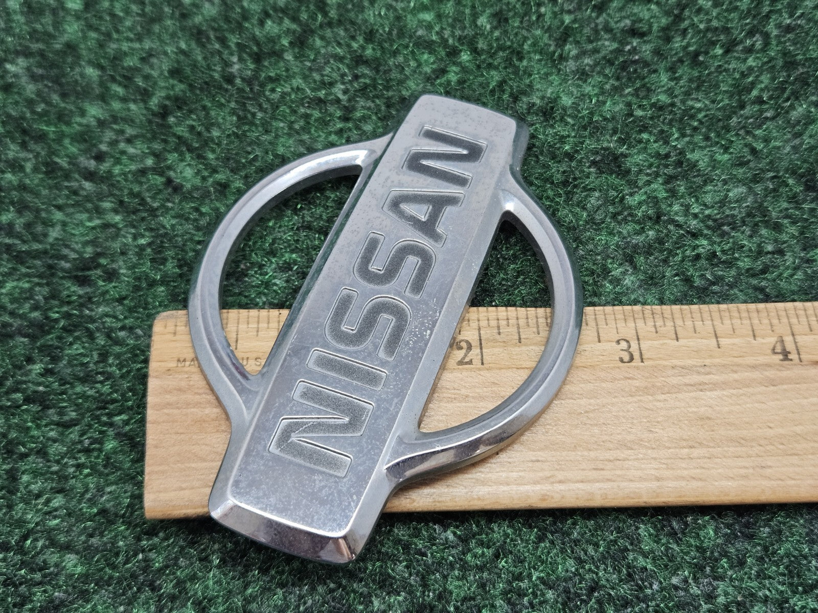 NISSAN 937Z CHROME EMBLEM LOGO BADGE SYMBOL USED OEM GL1