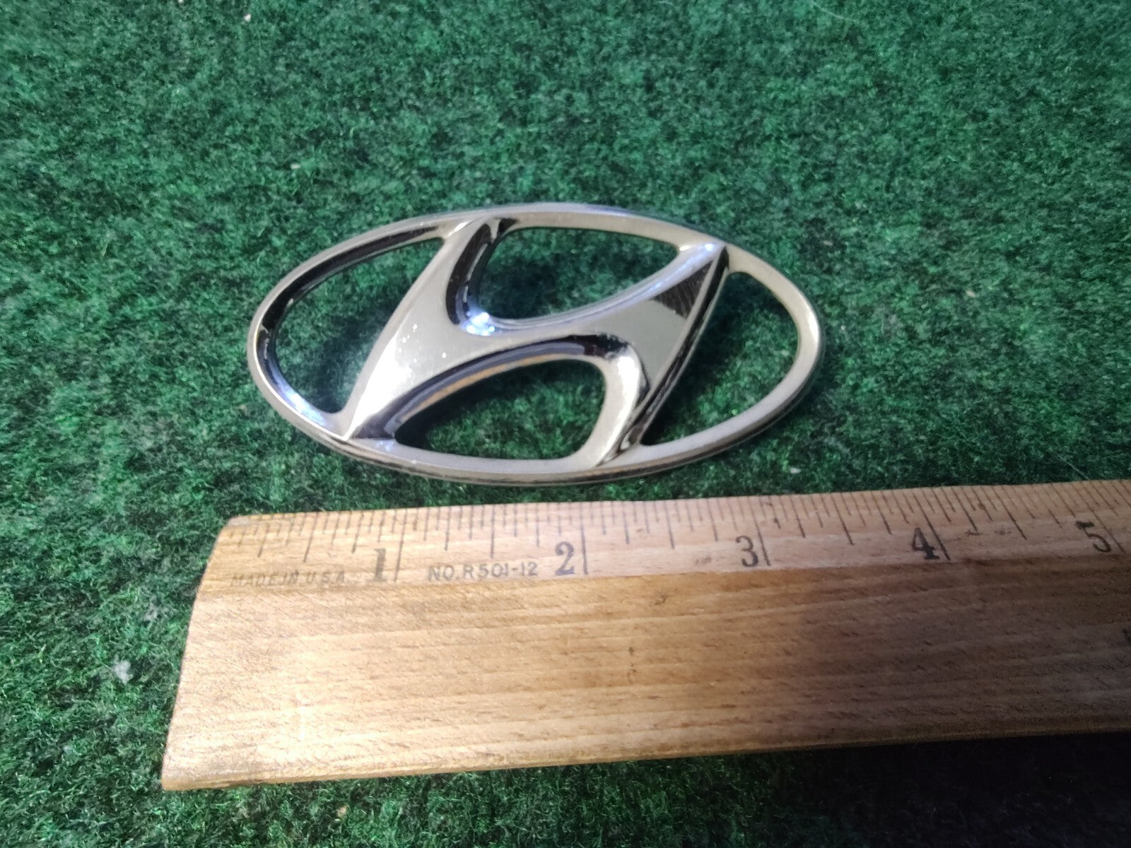Hyundai Emblem Logo Symbol Badge Chrome OEM Nameplate Name Plate 3.75" 7S3