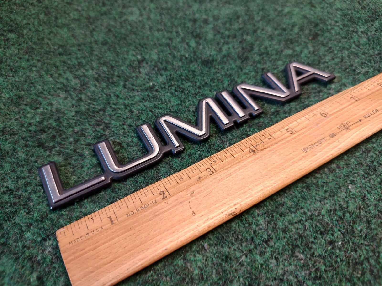 Chevy OEM Lumina Chrome 6" Rear Trunk Emblem Badge Logo Nameplate Name Plate 3S1