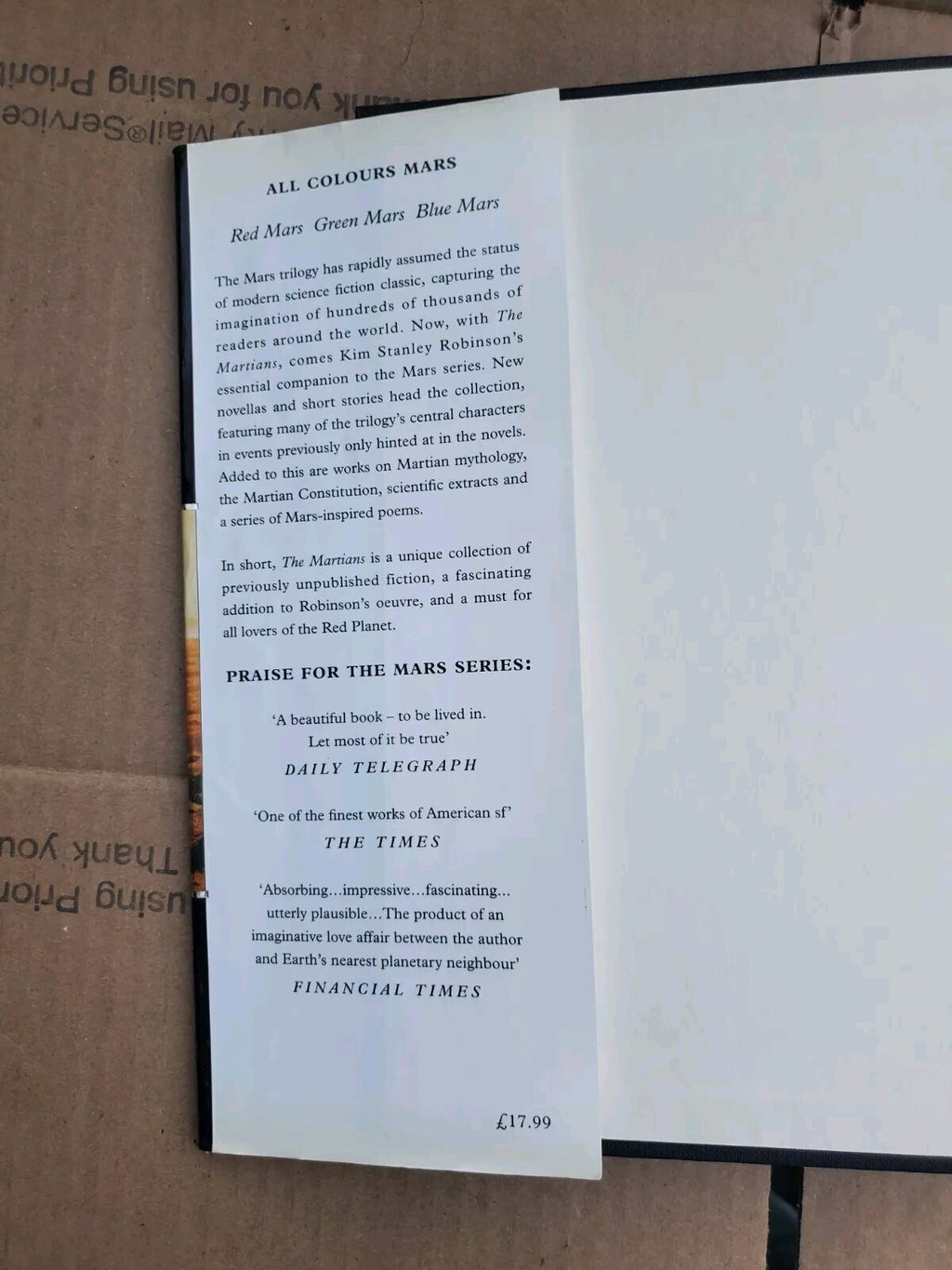 The Martians by Robinson, Kim Stanley Hardback Book The Fast Free Shipping B9