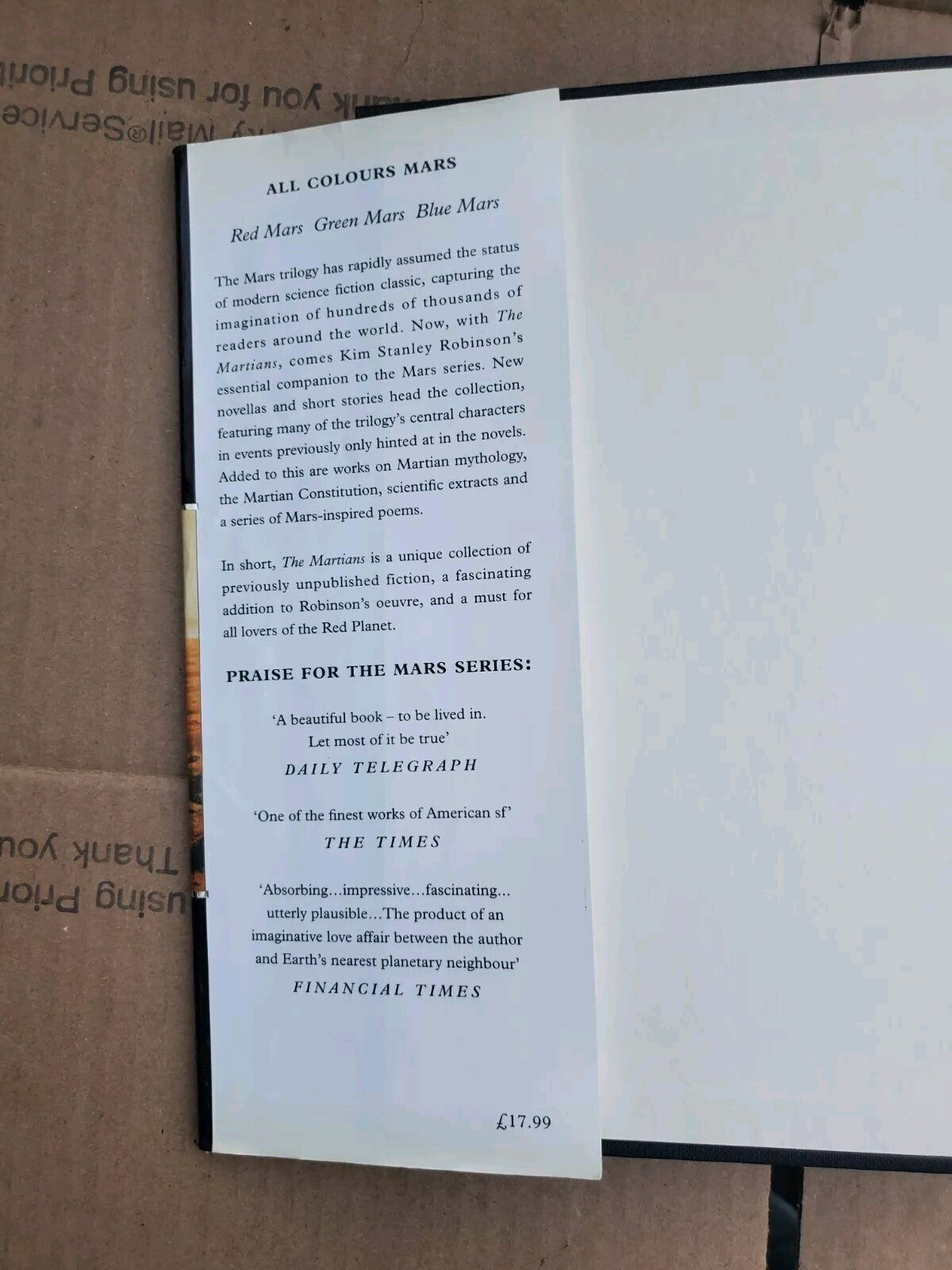 The Martians by Robinson, Kim Stanley Hardback Book The Fast Free Shipping B9