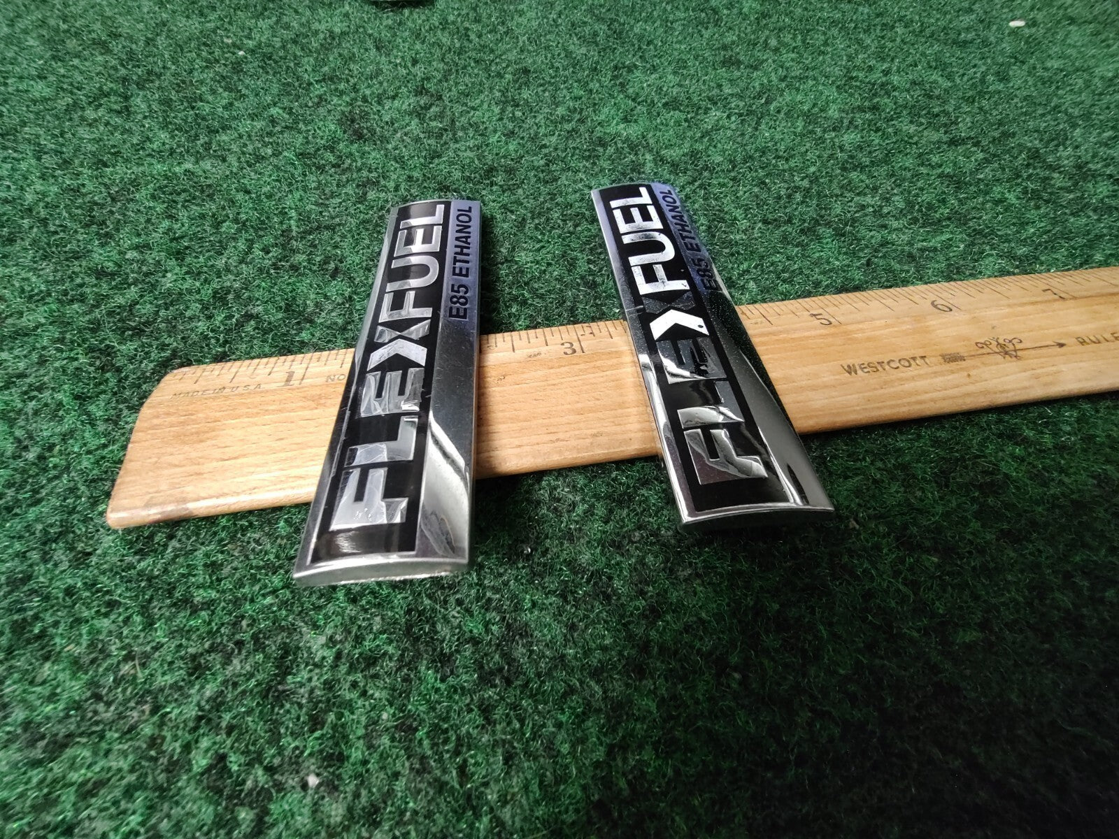 (2) Flex Fuel E85 Ethanol Emblem Badge Decal Chevrolet Ford  OEM 15910899 7L8