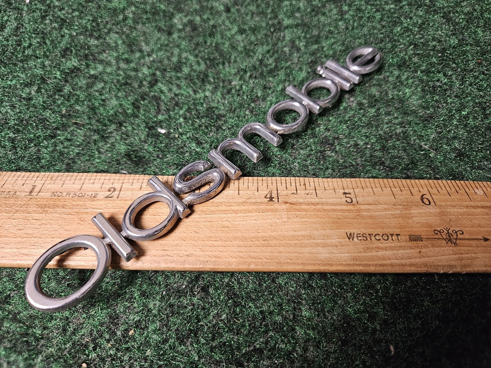 Oldsmobile OEM Chrome Emblem Badge Logo Nameplate Name Plate 6.25" 3M3