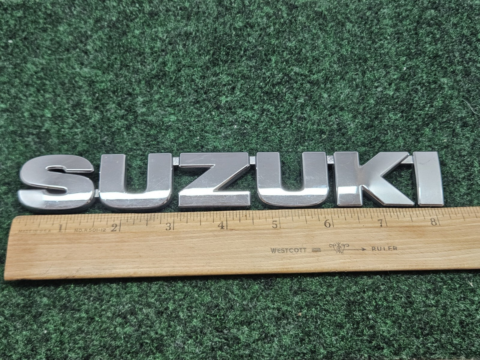 Suzuki OEM Chrome Plastic Emblem Badge Logo Nameplate Name Plate 8.25" GL2