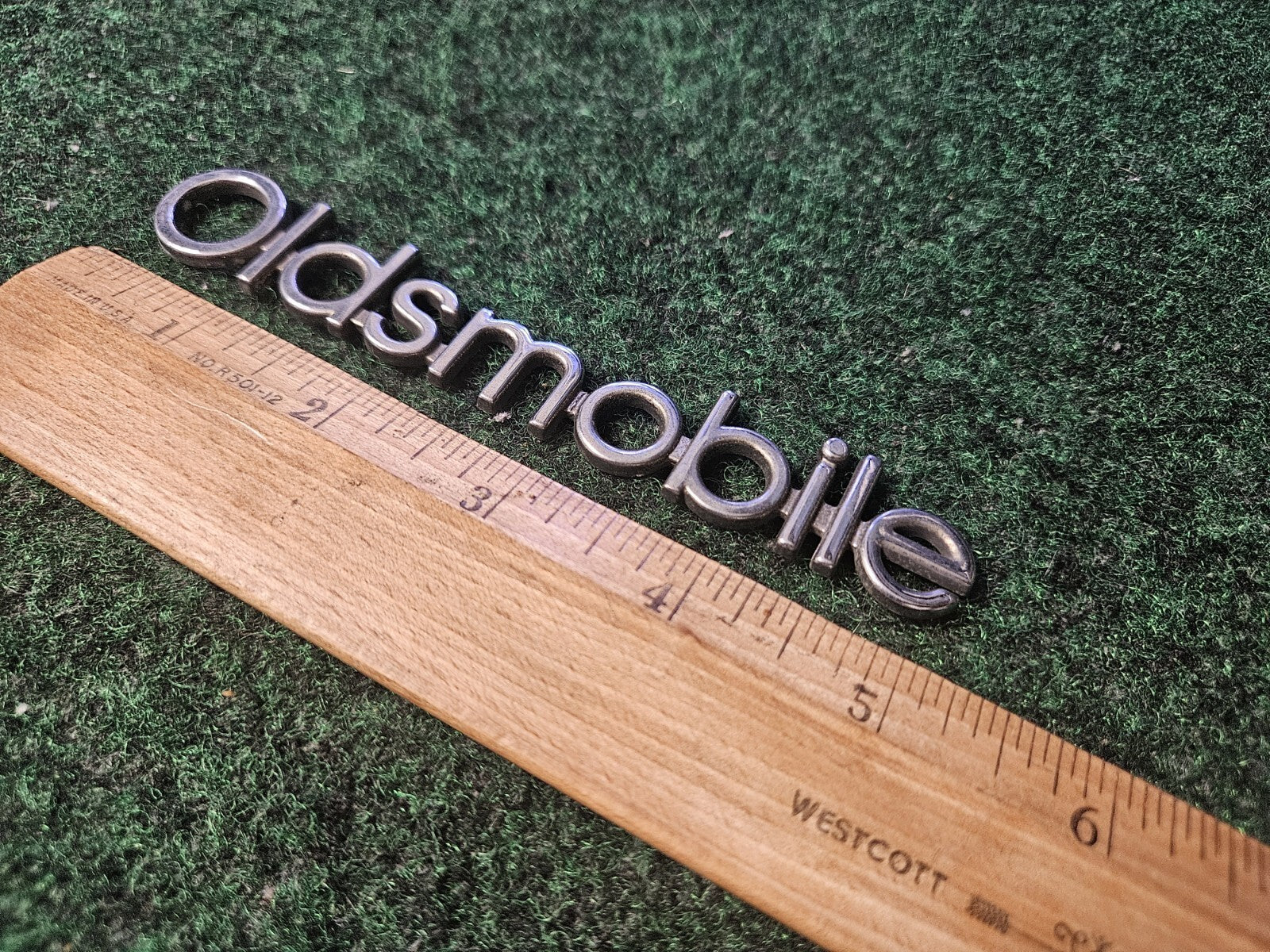 Oldsmobile Chrome Emblem Badge Logo Nameplate Name OEM Plate 5.25" 4M8