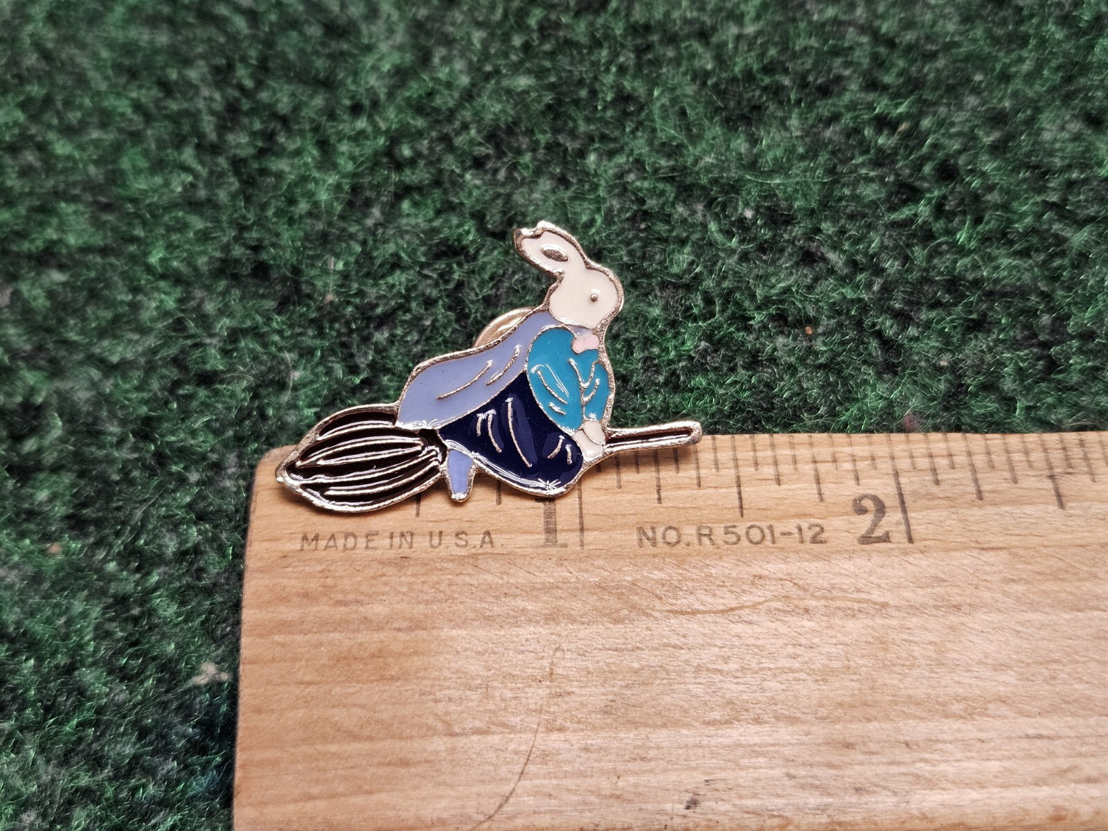 Rabbit On Broomstick - Enamel Pin