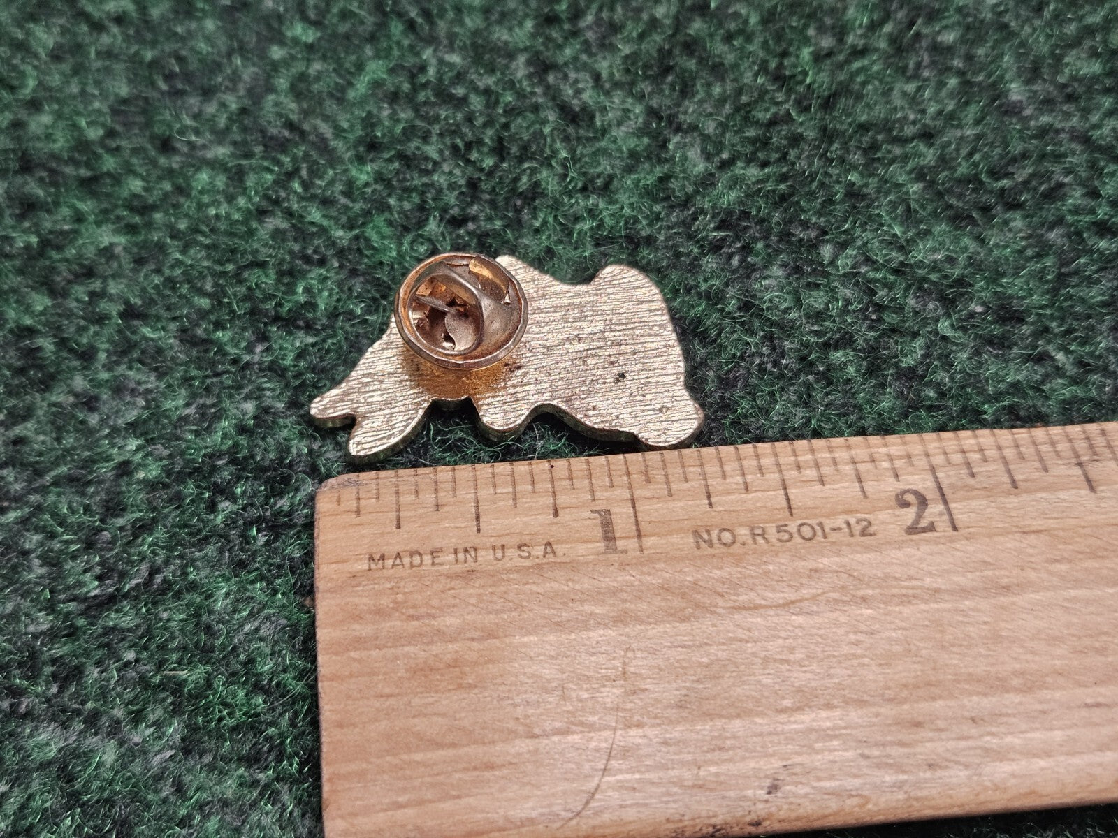 White Bunny Rabbit with Red Bow Brooch Lapel Hat Pin Enamel on Gold Tone Metal