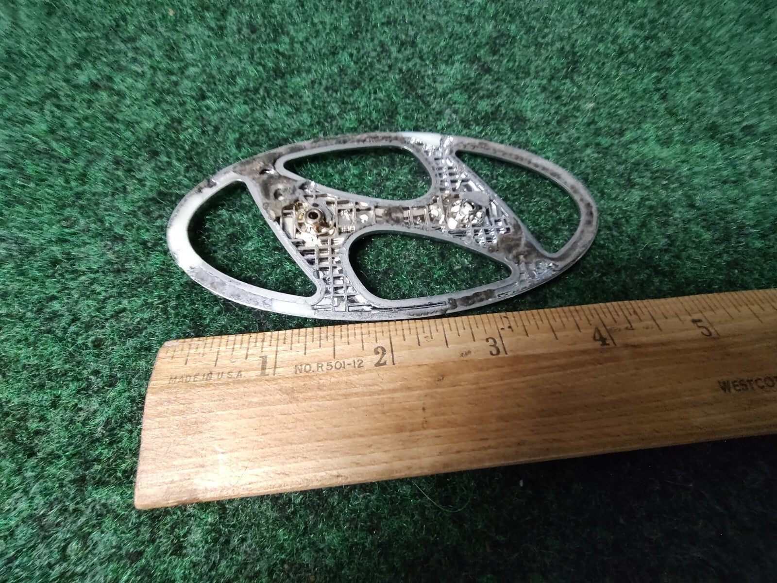 Hyundai Emblem Logo Symbol Badge Chrome OEM Nameplate Name Plate 4.5" 7S2